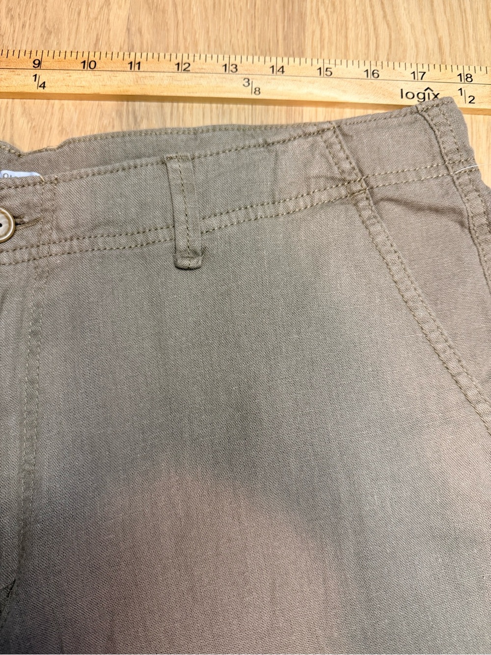 OLD NAVY Men’s Khaki Casual Relaxed Cargo Linen Blend Shorts Size 36 - Picture 6 of 9
